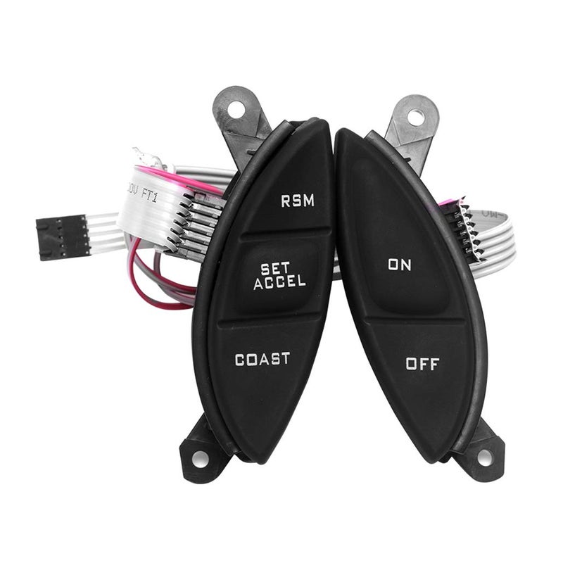 HUSUKU Steering Wheel Mounted Cruise Control Switch Buttons Kit Replacement Fit for 1998-2003 Ford Ranger 2001-2005 Ford Explorer Sport Trac F150 Mercury Mountaineer B3000 F87Z9C888BB (Black) - Image 1